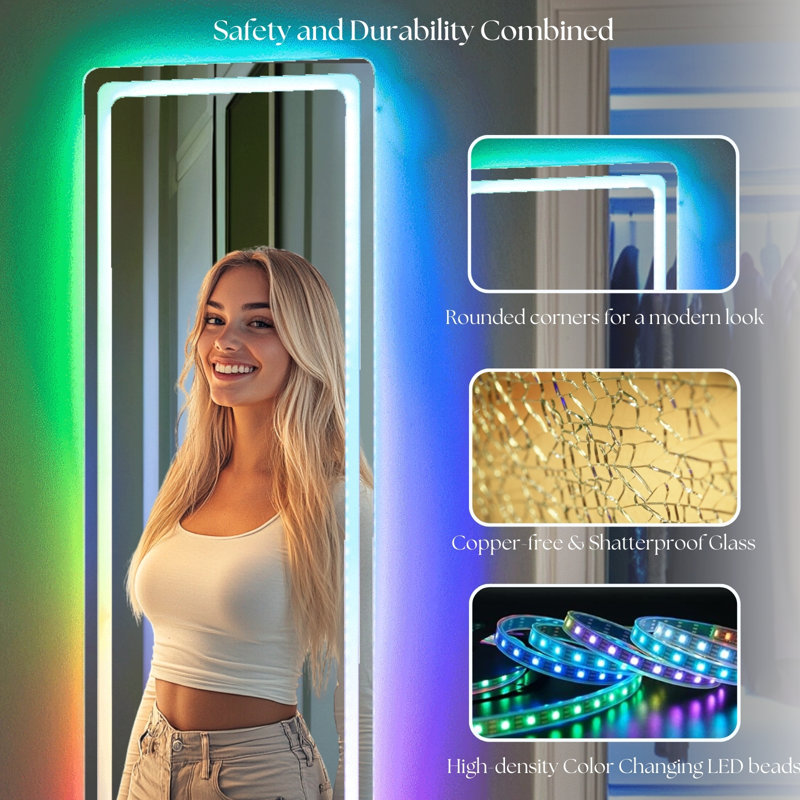 Mirror with color changing lights on sale